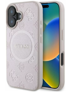 GUESS CARCASA MAGSAFE PEONY CLASSIC IPHONE 16 ROSA