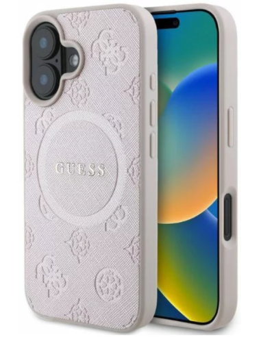 GUESS CARCASA MAGSAFE PEONY CLASSIC IPHONE 16 ROSA
