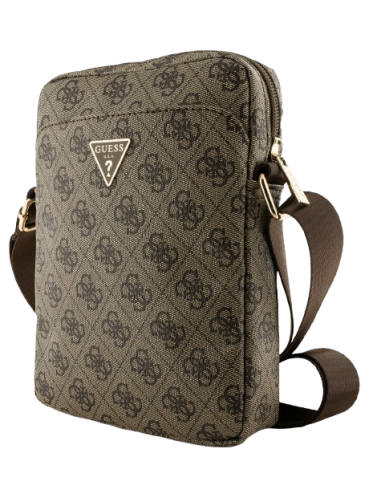 GUESS BANDOLERA 8" 4G TRIANGLE LOGO MARRON