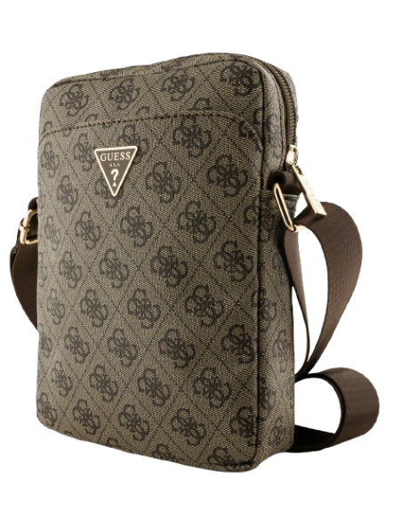 GUESS BANDOLERA 8" 4G TRIANGLE LOGO MARRON