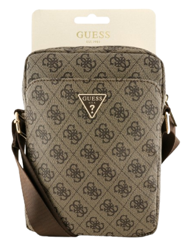 GUESS BANDOLERA 8" 4G TRIANGLE LOGO MARRON
