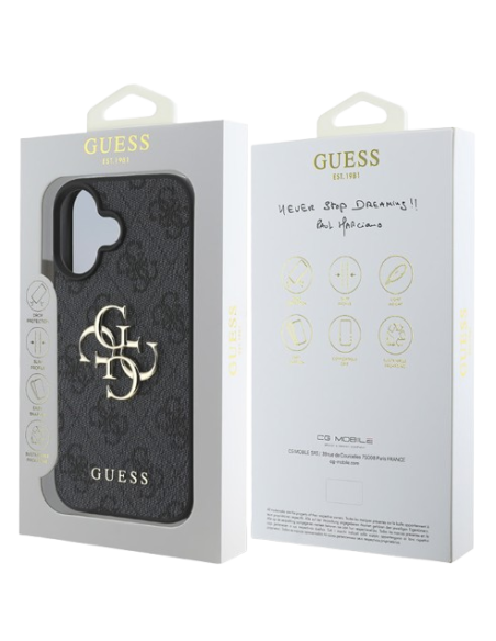 GUESS CARCASA 4G BIG LOGO IPHONE 16 NEGRO