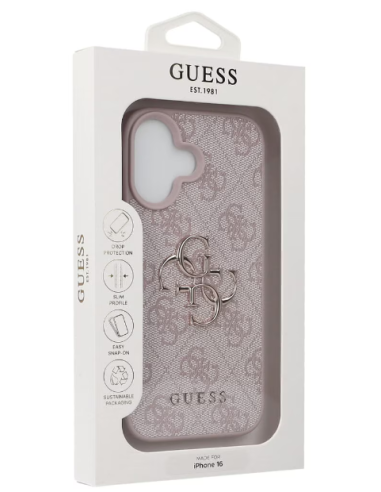 GUESS CARCASA 4G BIG LOGO IPHONE 16 ROSA