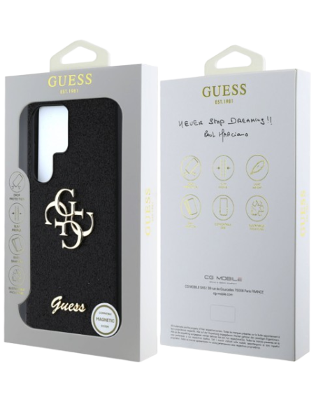 GUESS CARCASA 4G GLITTER SAMSUNG GALAXY S25 ULTRA NEGRO