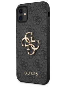 GUESS CARCASA METAL LOGO IPHONE 11 GRIS