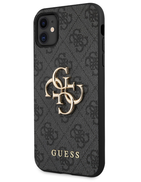 GUESS CARCASA METAL LOGO IPHONE 11 GRIS