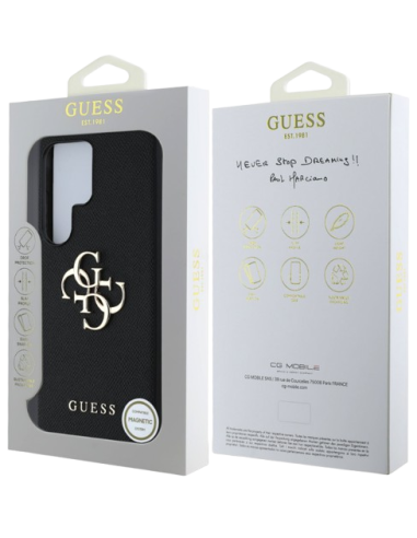 GUESS CARCASA 4G GRAINED SAMSUNG GALAXY S25 ULTRA NEGRO