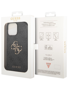 GUESS CARCASA 4G METAL LOGO IPHONE 15 PRO GRIS 2