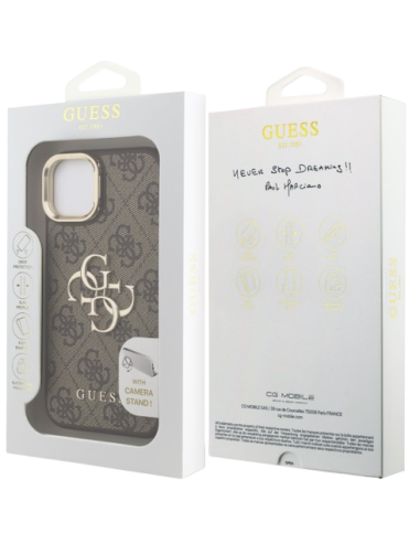 GUESS CARCASA 4G SOPORTE CAMARA IPHONE 13 MARRON