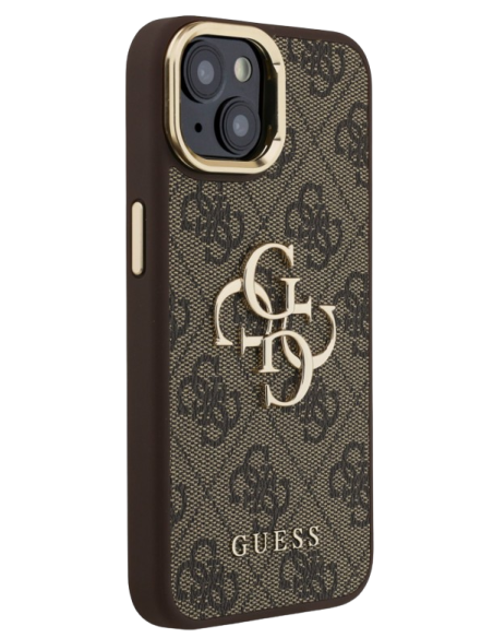 GUESS CARCASA 4G SOPORTE CAMARA IPHONE 15 MARRON