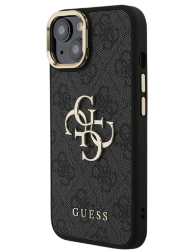 GUESS CARCASA 4G SOPORTE CAMARA IPHONE 15 NEGRO
