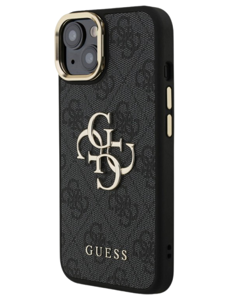 GUESS CARCASA 4G SOPORTE CAMARA IPHONE 15 NEGRO