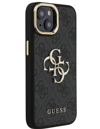 GUESS CARCASA 4G SOPORTE CAMARA IPHONE 15 NEGRO