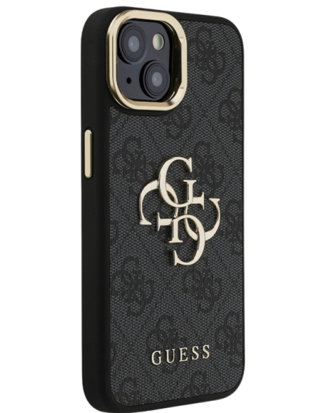 GUESS CARCASA 4G SOPORTE CAMARA IPHONE 15 NEGRO