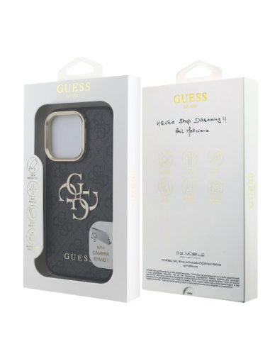 GUESS CARCASA 4G SOPORTE CAMARA IPHONE 16 PRO MAX GRIS