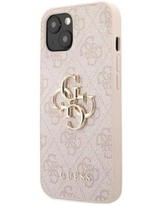GUESS CARCASA METAL LOGO IPHONE 13 ROSA