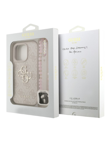 GUESS CARCASA 4G STRAP IPHONE 13 PRO MAX ROSA
