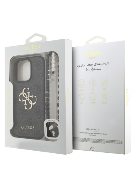 GUESS CARCASA 4G STRAP IPHONE 15 PRO MAX NEGRO