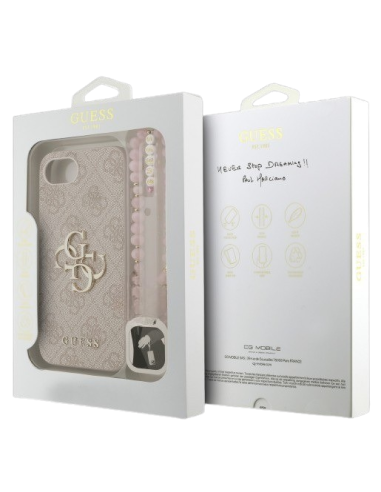 GUESS CARCASA 4G STRAP IPHONE 17e/16e ROSA