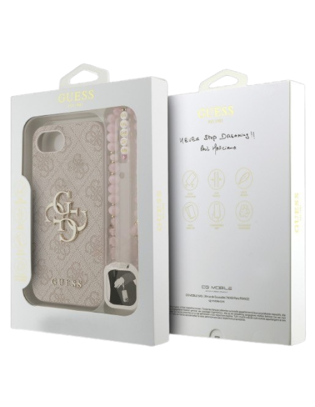 GUESS CARCASA 4G STRAP IPHONE 17e/16e ROSA