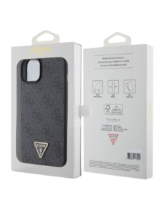 GUESS CARCASA 4G TRIANGLE STRASS IPHONE 15 NEGRO 2