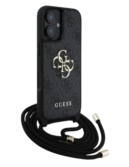 GUESS CARCASA CROSSBODY STRAP 4G IPHONE 16 GRIS