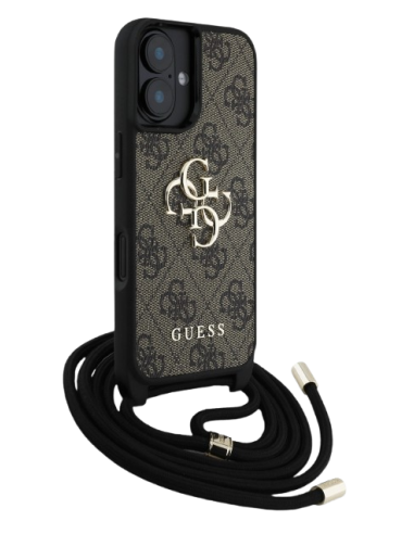 GUESS CARCASA CROSSBODY STRAP 4G IPHONE 16 MARRON