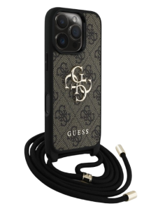 GUESS CARCASA CROSSBODY STRAP 4G IPHONE 16 PRO MARRON 2