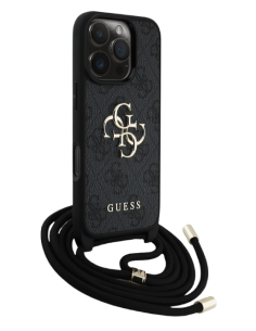 GUESS CARCASA CROSSBODY STRAP 4G IPHONE 16 PRO NEGRO 2