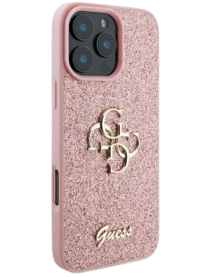 GUESS CARCASA GLITTER 4G IPHONE 16 PRO MAX ROSA 2
