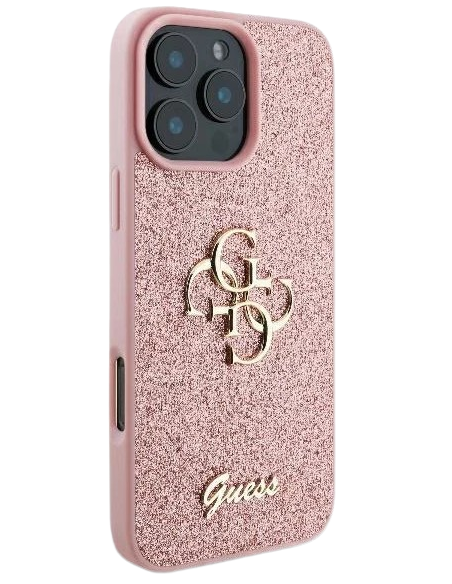 GUESS CARCASA GLITTER 4G IPHONE 16 PRO MAX ROSA