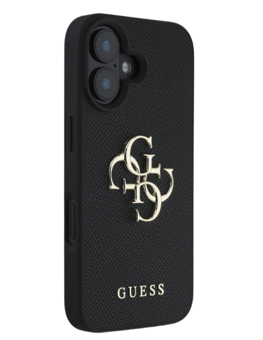 GUESS CARCASA GRAINED 4G IPHONE 16 NEGRO
