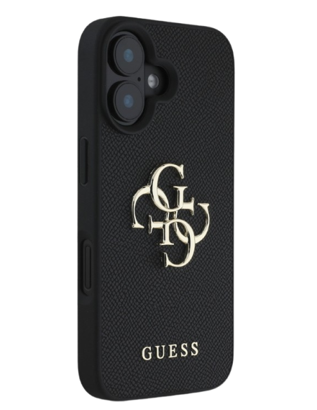 GUESS CARCASA GRAINED 4G IPHONE 16 NEGRO