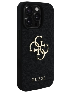 GUESS CARCASA GRAINED 4G IPHONE 16 PRO MAX NEGRO 2
