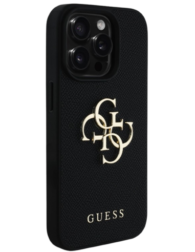 GUESS CARCASA GRAINED 4G IPHONE 16 PRO MAX NEGRO