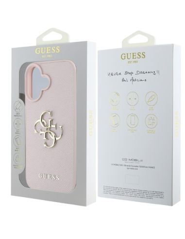 GUESS CARCASA GRAINED 4G IPHONE 16 ROSA