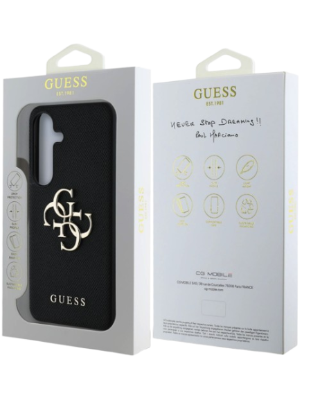 GUESS CARCASA GRAINED 4G SAMSUNG GALAXY S25 NEGRO