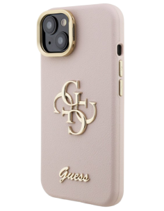 GUESS CARCASA GRAINED 4G SOPORTE CAMARA IPHONE 13 ROSA 2
