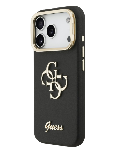 GUESS CARCASA GRAINED 4G SOPORTE CAMARA IPHONE 17 PRO MAX NEGRO