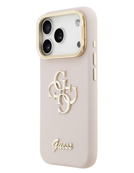 GUESS CARCASA GRAINED 4G SOPORTE CAMARA IPHONE 17 PRO MAX ROSA