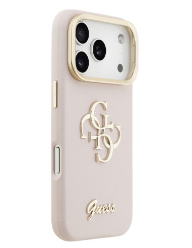 GUESS CARCASA GRAINED 4G SOPORTE CAMARA IPHONE 17 PRO MAX ROSA