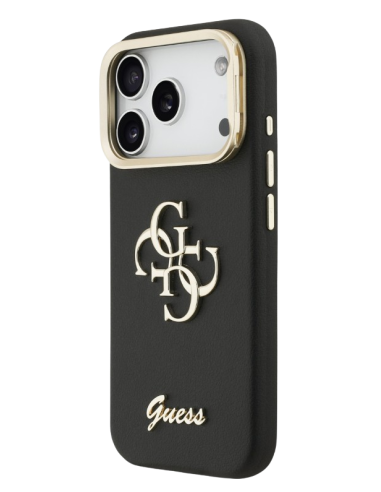 GUESS CARCASA GRAINED 4G SOPORTE CAMARA IPHONE 17 PRO NEGRO