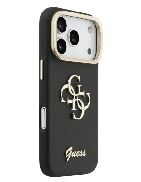 GUESS CARCASA GRAINED 4G SOPORTE CAMARA IPHONE 17 PRO NEGRO