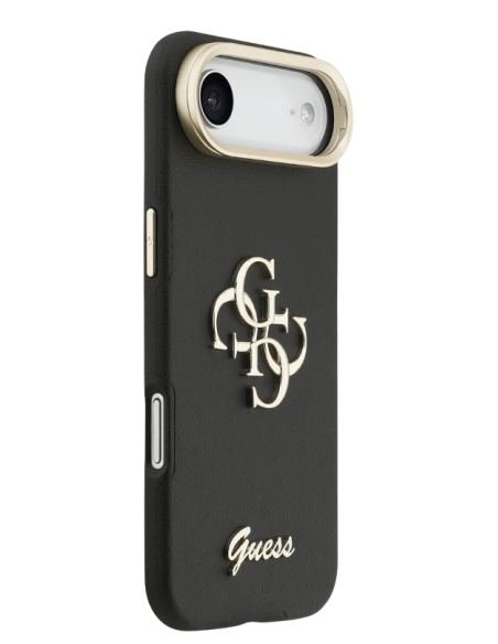 GUESS CARCASA GRAINED 4G SOPORTE CAMARA IPHONE AIR NEGRO