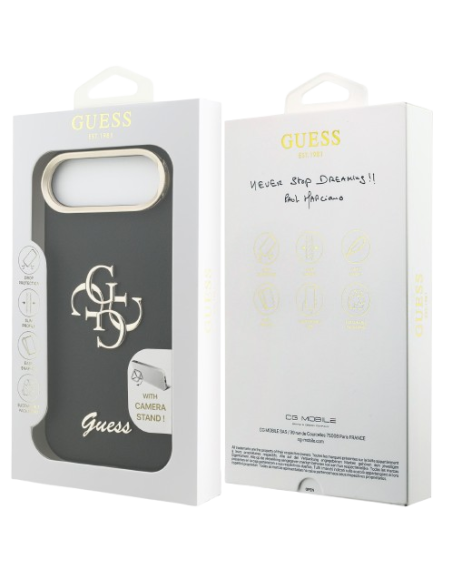 GUESS CARCASA GRAINED 4G SOPORTE CAMARA IPHONE AIR NEGRO