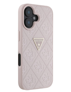 GUESS CARCASA GRAINED 4G STAMP TRIANGLE IPHONE 16 ROSA 2