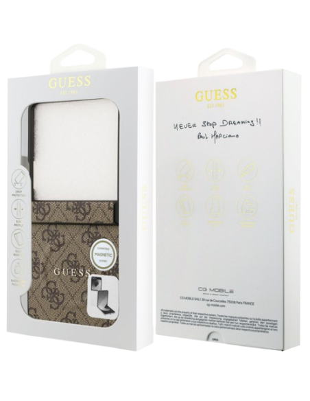GUESS CARCASA MAGSAFE 4G SAMSUNG Z FLIP 7 MARRON