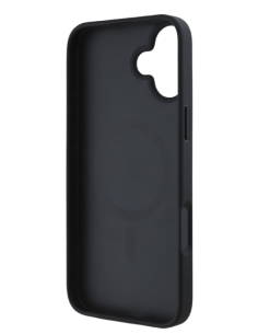 GUESS CARCASA MAGSAFE GRAINED PEONY TRIANGLE IPHONE 16 NEGRO 2