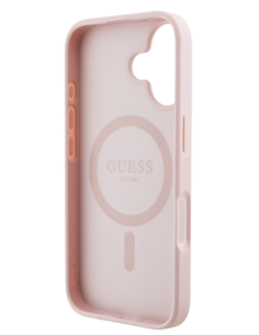 GUESS CARCASA MAGSAFE GRAINED PEONY TRIANGLE IPHONE 16 ROSA 2