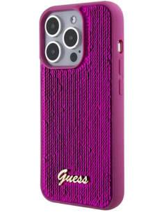 GUESS CARCASA SEQUIN IPHONE 15 PRO FUCSIA